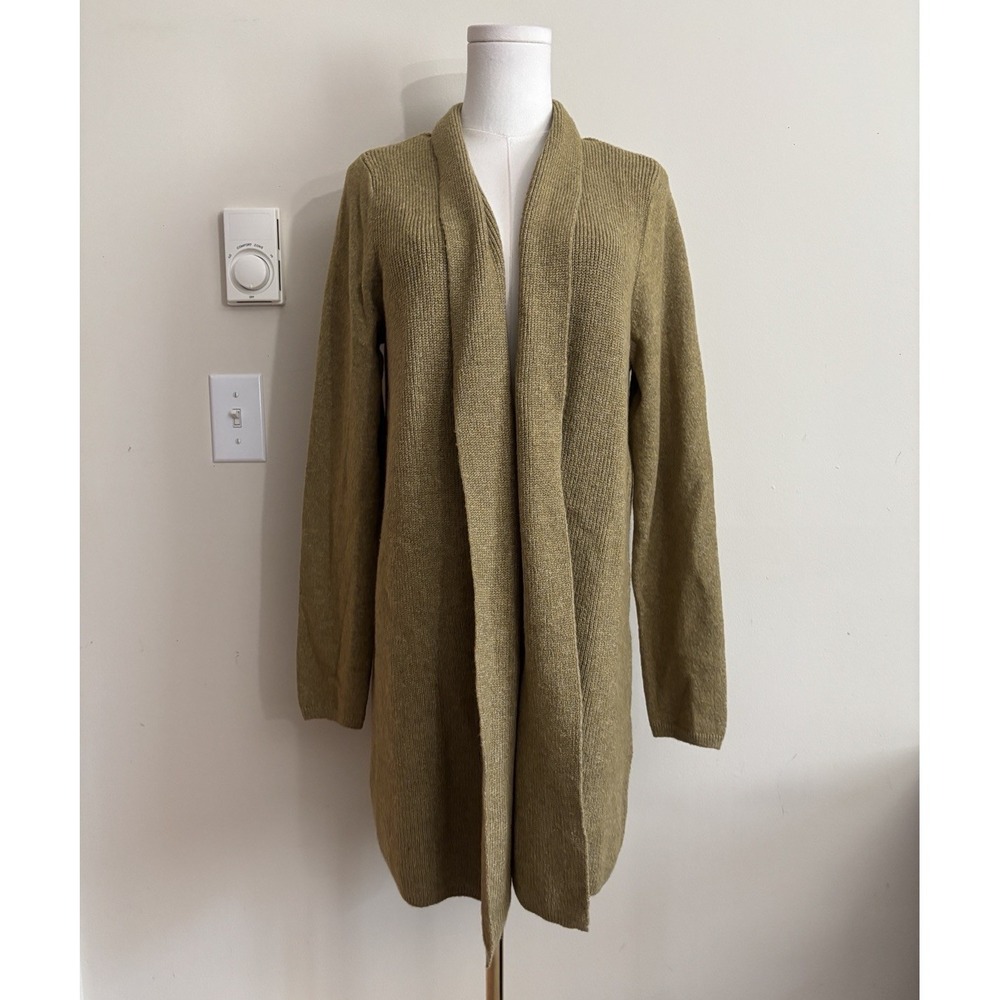 NWT J Jill Open Front Cardigan Chunky Thick Knit Coastal Chic Casual Cotton Med